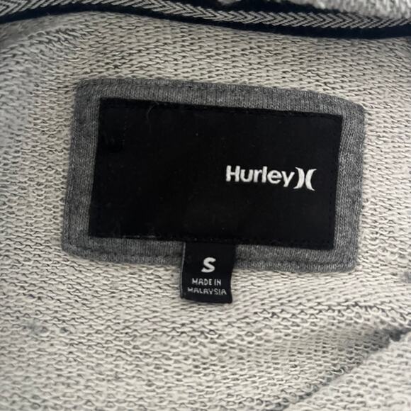 Hurley Hoodie Womens Small Gray Logo Pullover Sweatshirt Funnel Neck Long Sleeve - Picture 5 of 13
